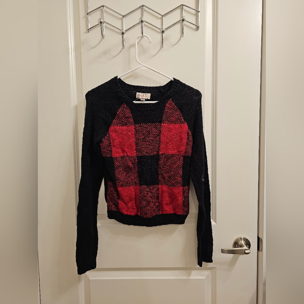 Black & Red Checkered Sweater